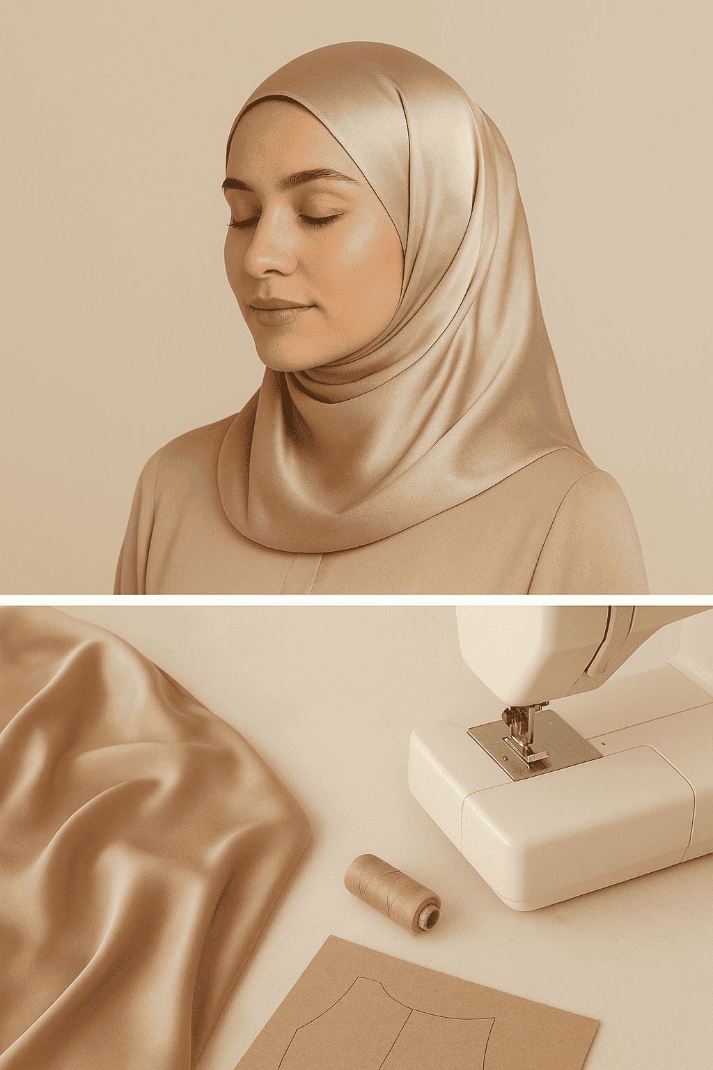 Femme voilée et tissu noble